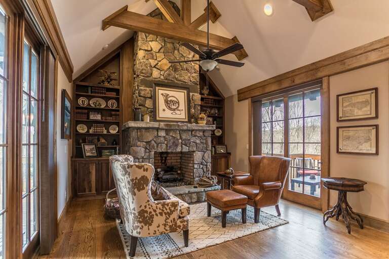 Main level king bedroom with fireplace Main level king bedroom with fireplace