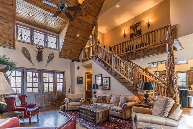 Open living room area with TV and fireplace