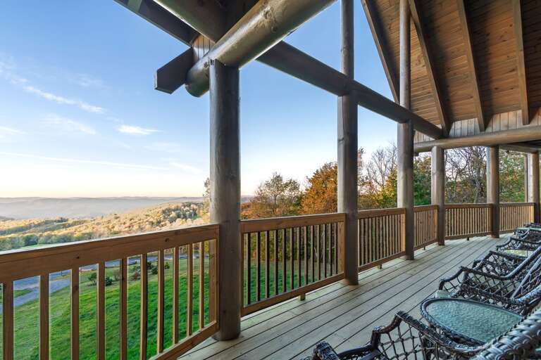 Outdoor seating with mountain views