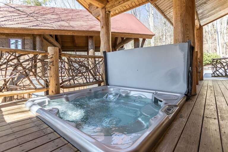 Deck with hot tub