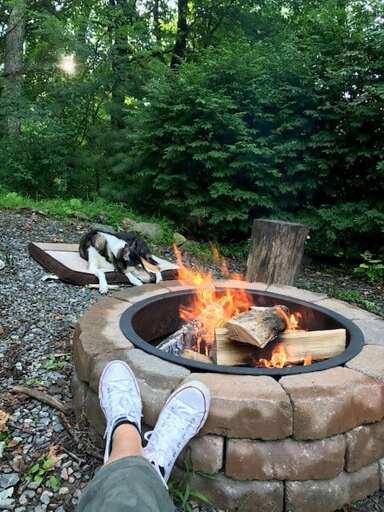 Relax by the fire pit in the cool, summer evening!