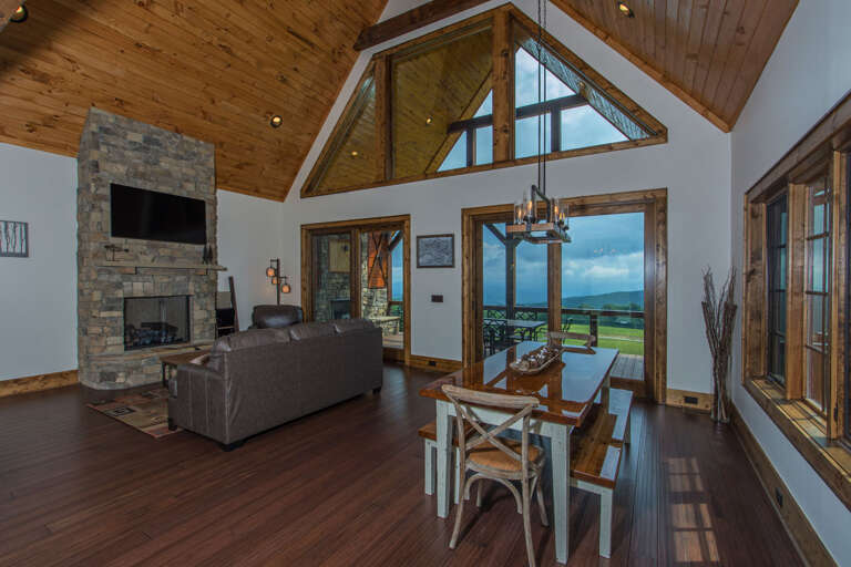 Cathedral ceilings, dining, living room Cathedral ceilings, dining, living room