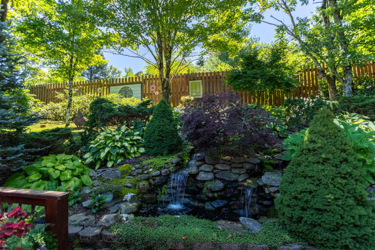 Beautiful manmade waterfall feature Beautiful manmade waterfall feature