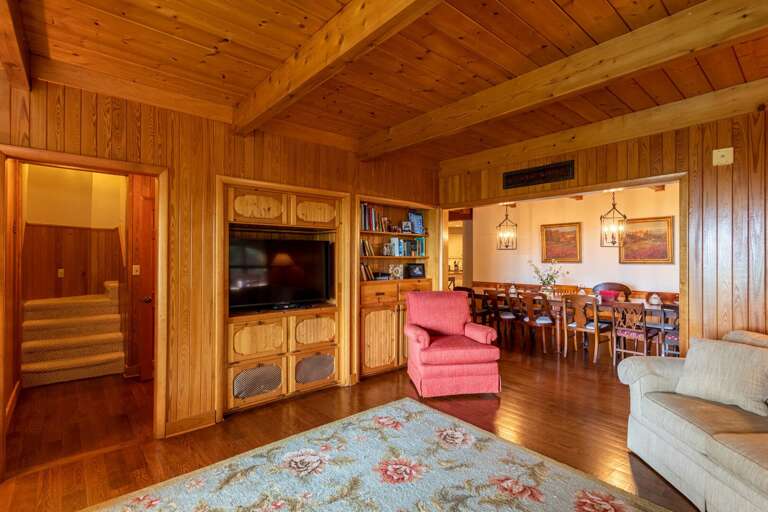 Den with TV off of dining room Den with TV off of dining room