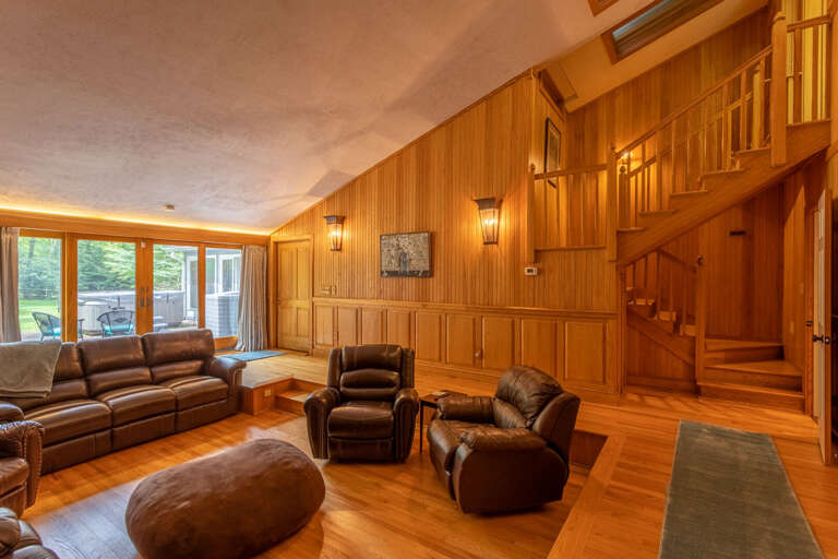 Living area with large screen TV Living area with large screen TV