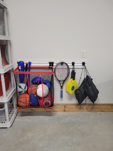 Sports Equipment Stored In A Room