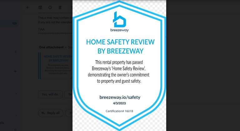Home Safety Review Certificate By Breezeway