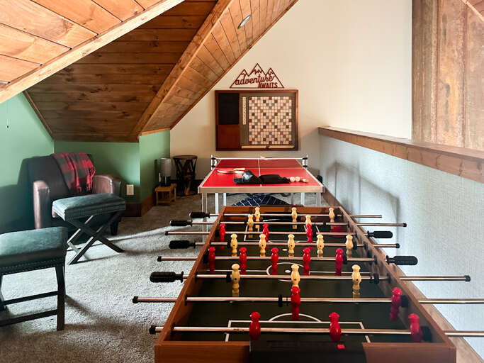 Attic Game Room With Foosball Table In Vacation Rental Attic Game Room With Foosball Table In Vacation Rental