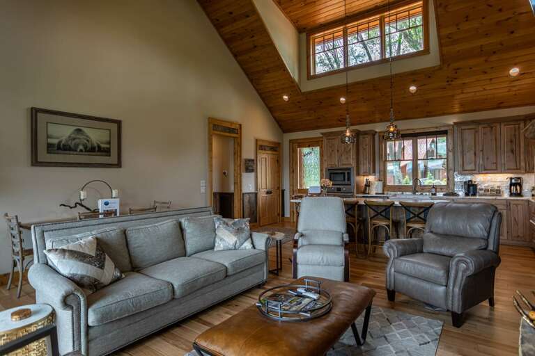 Interior Living Space With Furniture And Kitchenette Interior Living Space With Furniture And Kitchenette