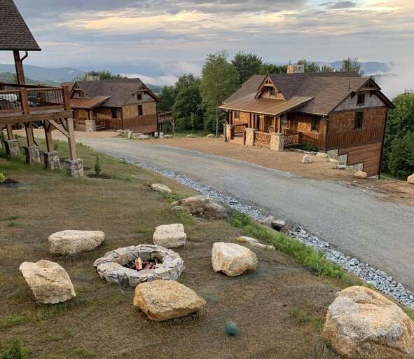Private fire-pit in the backyard, near the hot tub.