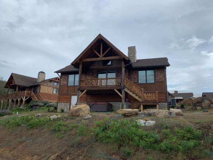 Private fire-pit in the backyard, near the hot tub.
