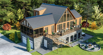 Architectural Rendering of A Mountain Thing exterior.