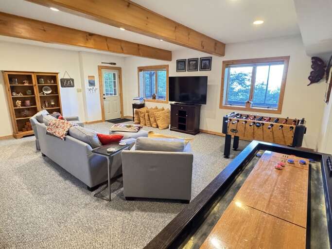 Game nights just got an upgrade. The rec room at Angels Envy has foosball, shuffleboard, plenty of seating, and a big TV for the whole crew.