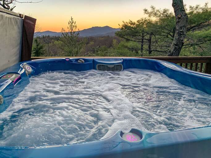 Sunset from the hot tub