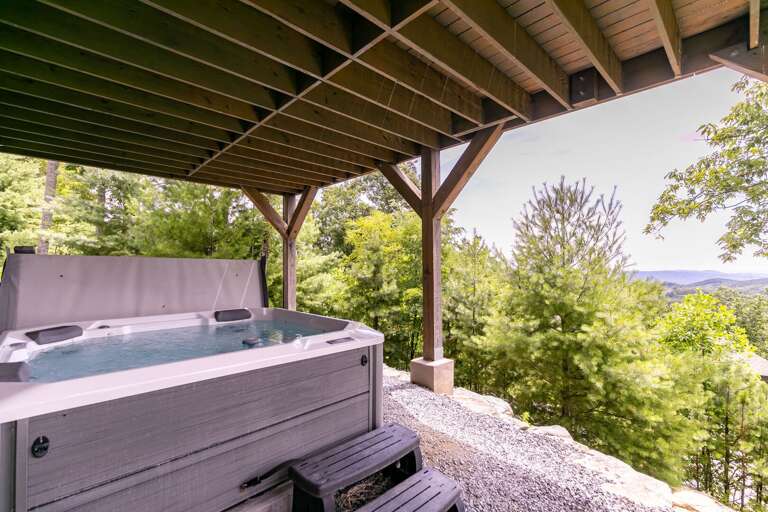 Mountain View From Vacation Rental Deck With Hot Tub