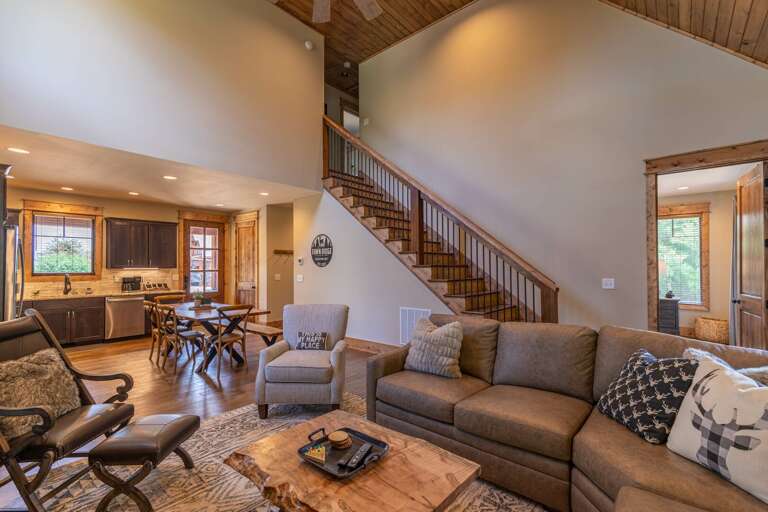 Interior Living Space With Furniture And Staircase Interior Living Space With Furniture And Staircase