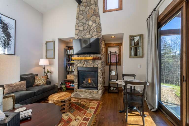Living Room With Fireplace And Furniture