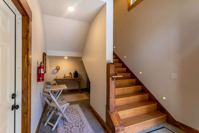 Coffee bar area in detached guest quarters.