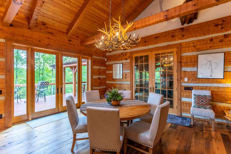 Dining area with open concept kitchen area.