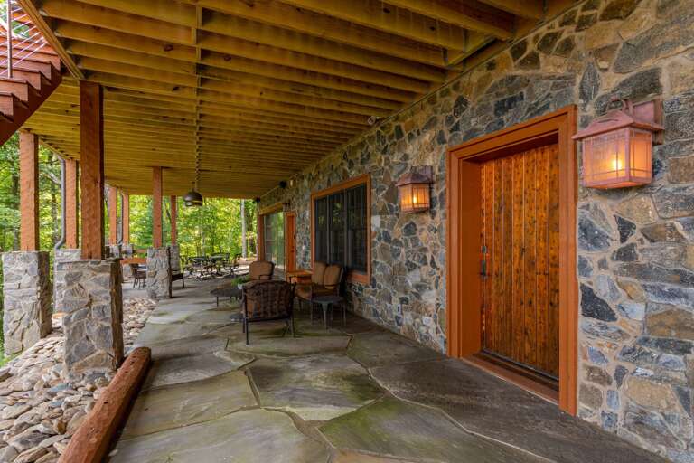 Lower level entrance to game room.