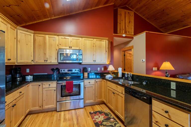 Kitchen is fully stocked with all items needed to prepare a delicious meal! Drip coffee maker available.