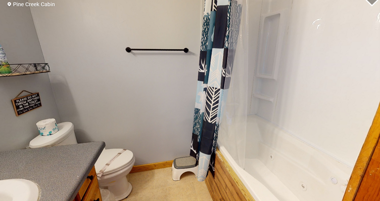 Full bath off of game room