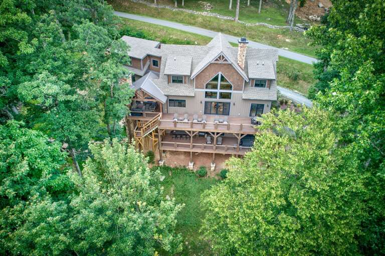 Aerial above Triple Bear Lodge at Eagles Nest