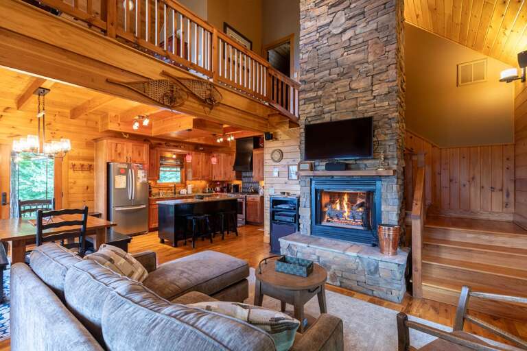 Inviting fire and open concept main level