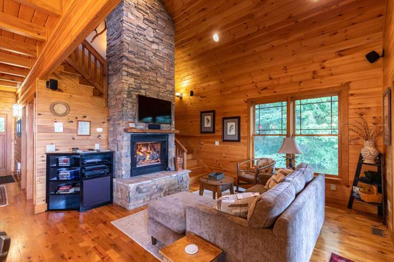 Towering fireplace