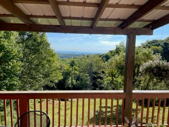 Covered back deck view