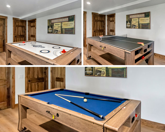 The 3-In-1 game table can be set up for pool, air hockey, or ping pong!