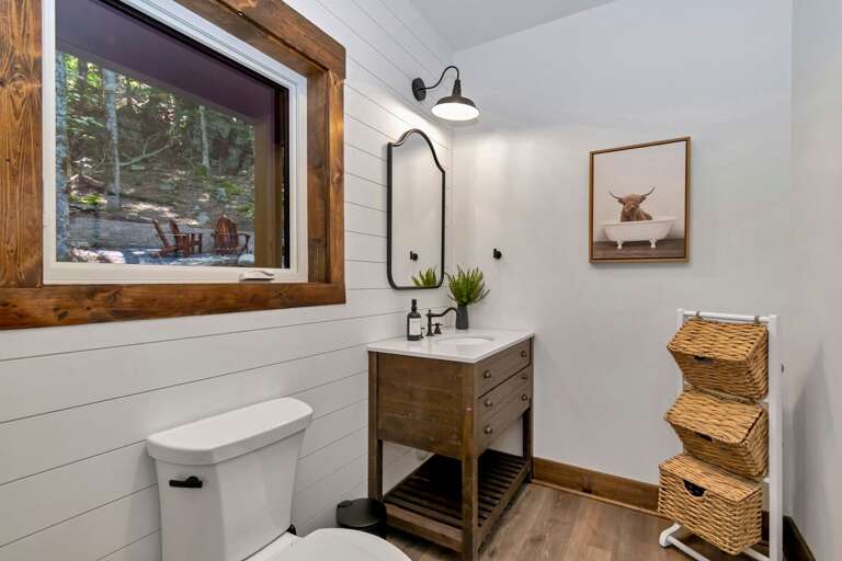 Half bathroom on main floor close to front entrance