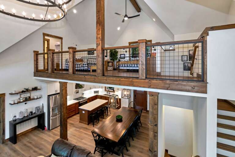 Loft accessible up the stairs from main level