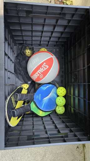 Equipment in the game room for the next door courts