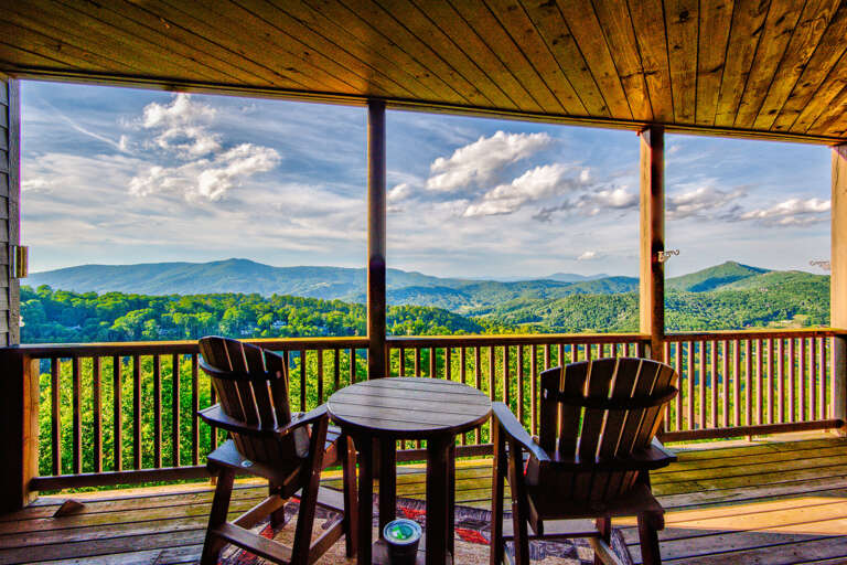 Settle into the covered deck and soak in those rolling Blue Ridge ridgelines. Front-row mountain views from Sugar Mountain, NC.