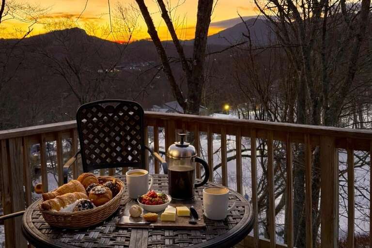 Morning sunrise breakfast