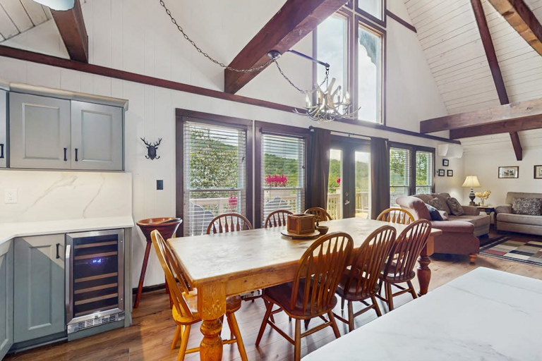 The dining space is open to the great room, making it easy for the laughter to flow all night long.