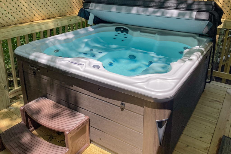 Soak away your cares in the hot tub!