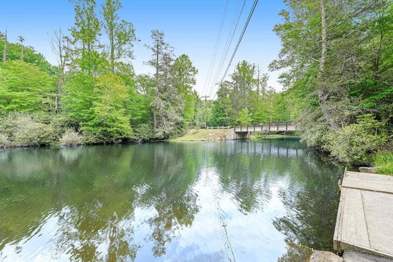 Amenities at Linville Land Harbor include a basketball court, a private beach on a 45-acre lake,