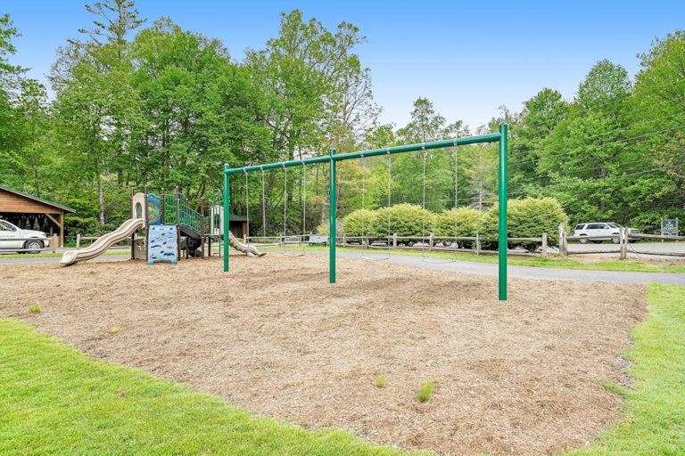 Amenities at Linville Land Harbor include a basketball court, a private beach on a 45-acre lake,
