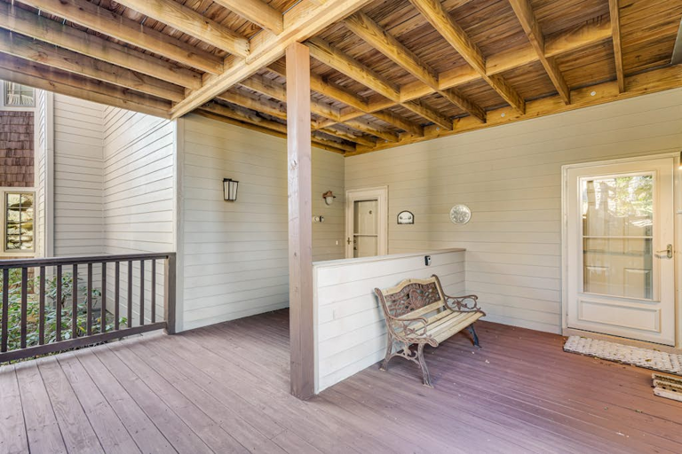 A covered entry provides a welcoming arrival at your Sugar Mountain retreat.