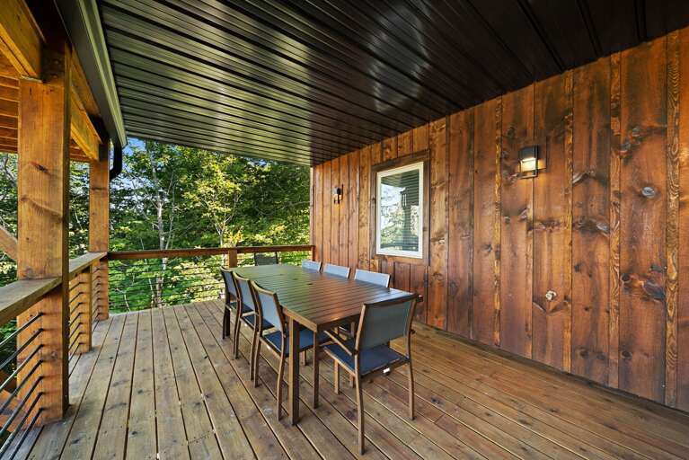 Dine al fresco on the covered deck