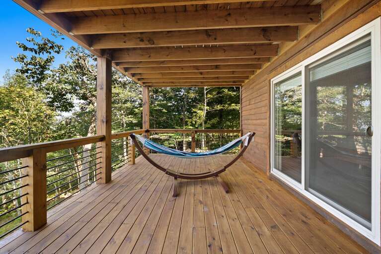 Hammock on covered deck