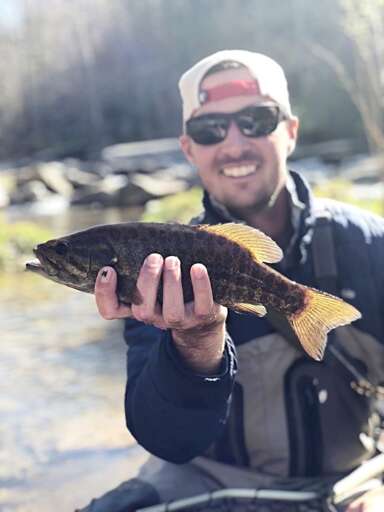 Small mouth bass caught by guest on the property