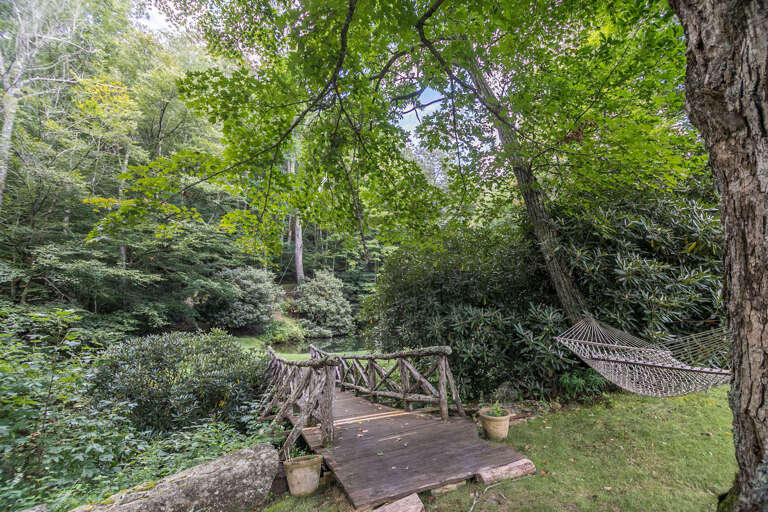 Bridge to pond Bridge to pond