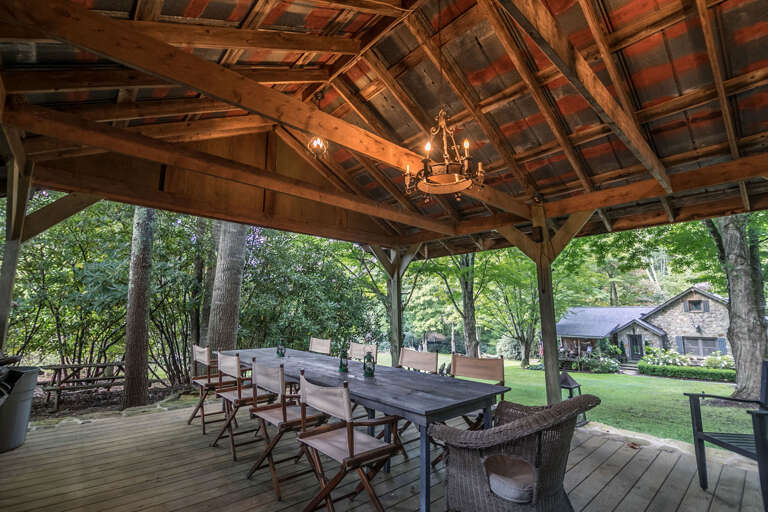 Outdoor covered picnic area Outdoor covered picnic area