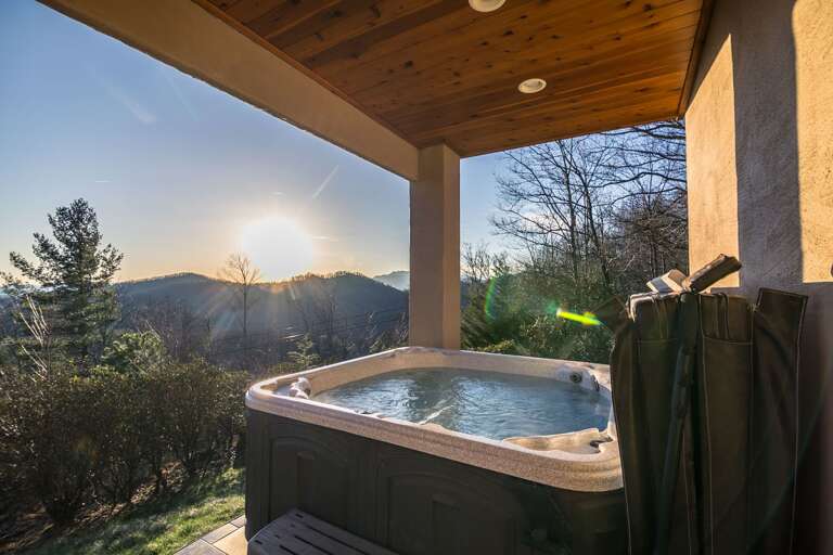 Hot tub on lower deck