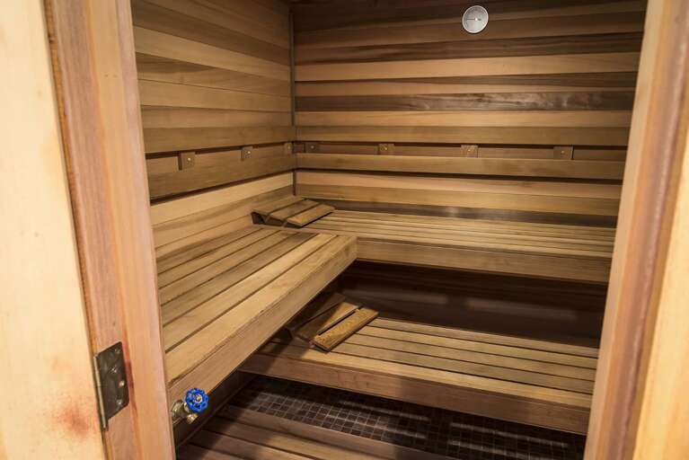 Sauna on lower level