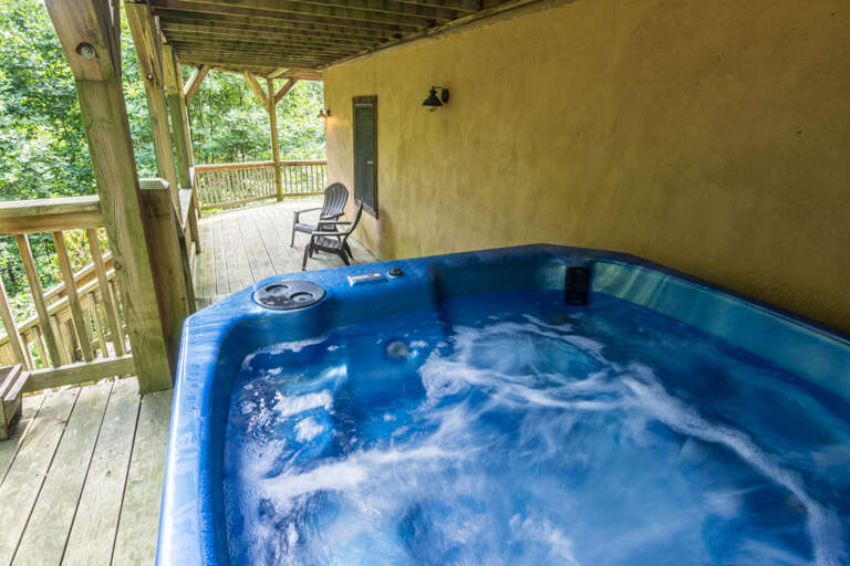 Hot tub on lower deck