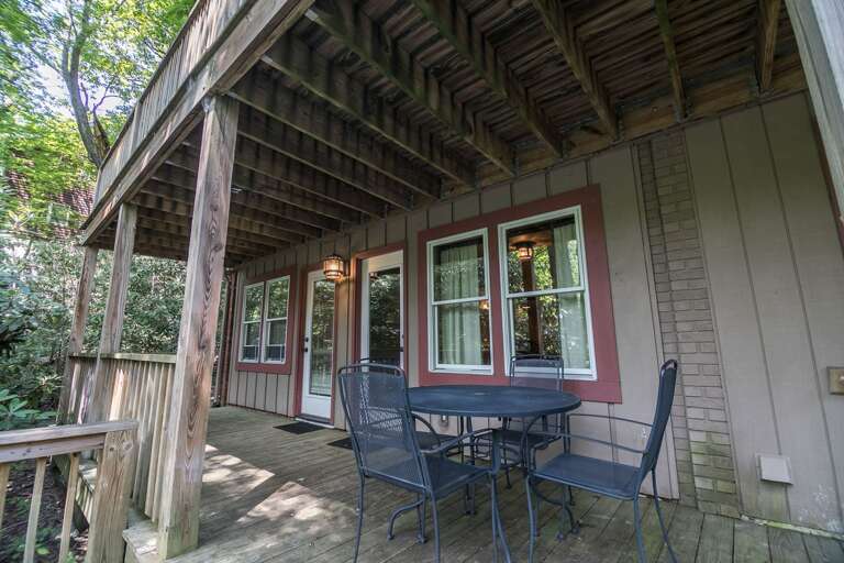 Deck with table and chairs